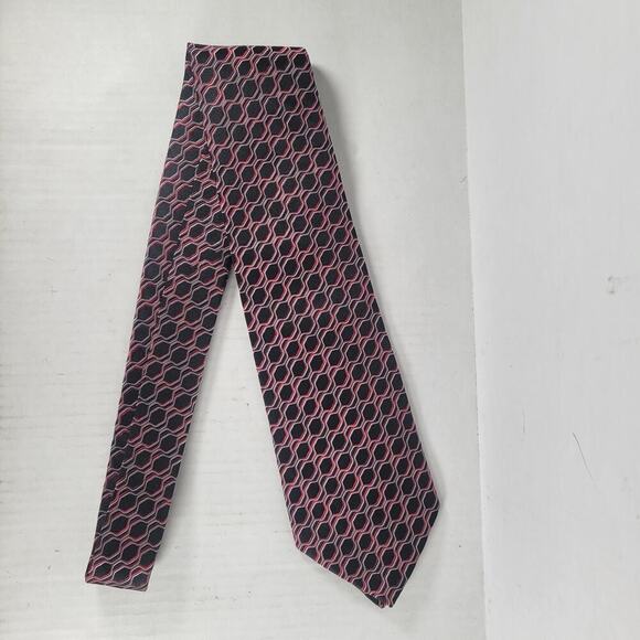 Geoffrey Beene Abstract Pattern Circle Classic Work Business 100% Silk 58" Tie - Picture 1 of 4
